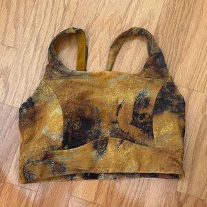 CALIA by Carrie Underwood Tie-Dye Sports Bra - Brown and Black